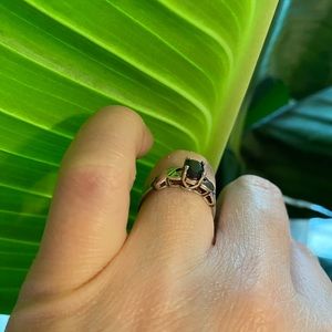 Sterling silver and unknown dark stone ring